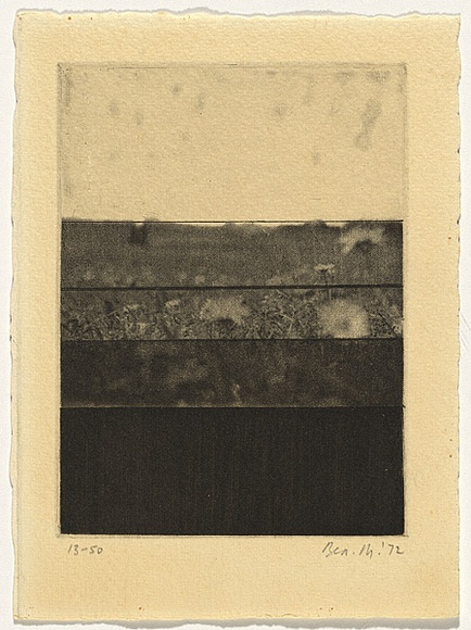 Title: b'Christmas card 1972 (Flowers in a field)' | Date: 1972 | Technique: b'photo-etching, aquatint and drypoint, printed in black ink, from one zinc plate' Title: b'Christmas card 1972 (Flowers in a field)' | Date: 1972 | Technique: b'photo-etching, aquatint and drypoint, printed in black ink, from one zinc plate'