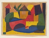 Title: The red bridge | Date: c. 1955 | Technique: screenprint, printed in coloured ink, from multiple stencils