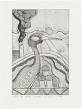 Artist: b'Adams, Cathy.' | Title: b'Melbourne now' | Date: 2000, June | Technique: b'etching, printed in black ink, from one plate'