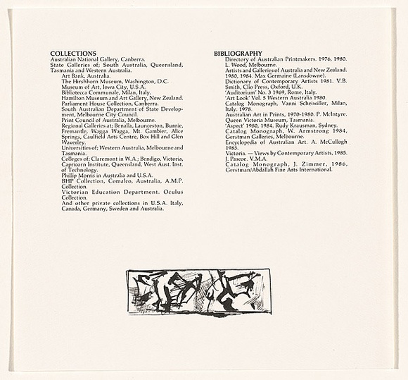 Title: b'CV part 2 in Bruno Leti: Landscapes, memories and fantasies' | Date: 1987 | Technique: b'offset-lithograph, printed in black ink, from one plate' Title: b'CV part 2 in Bruno Leti: Landscapes, memories and fantasies' | Date: 1987 | Technique: b'offset-lithograph, printed in black ink, from one plate'