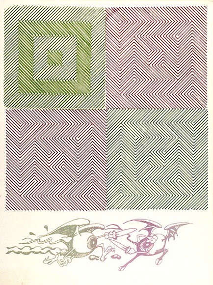 Artist: b'Dean, Chris.' | Title: b'Eyes fighting' | Date: c.1972 | Technique: b'screenprint, printed in colour, from multiple stencils' Artist: b'Dean, Chris.' | Title: b'Eyes fighting' | Date: c.1972 | Technique: b'screenprint, printed in colour, from multiple stencils'