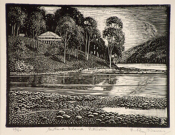 Artist: b'Davies, L. Roy.' | Title: b'Scotland Island, Pittwater.' | Date: 1925 | Technique: b'wood-engraving, printed in black ink, from one block' | Copyright: b'\xc2\xa9 The Estate of L. Roy Davies' Artist: b'Davies, L. Roy.' | Title: b'Scotland Island, Pittwater.' | Date: 1925 | Technique: b'wood-engraving, printed in black ink, from one block' | Copyright: b'\xc2\xa9 The Estate of L. Roy Davies'