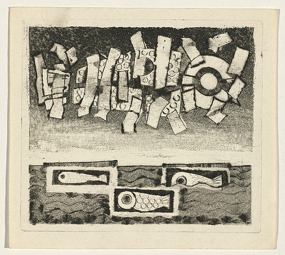 Title: b'Panel for the seven days of creation 12' | Date: c.1965 | Technique: b'etching and aquatint, printed in black ink, from one plate' Title: b'Panel for the seven days of creation 12' | Date: c.1965 | Technique: b'etching and aquatint, printed in black ink, from one plate'