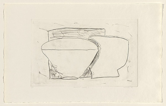 Title: b'Covered bowl 1' | Date: 1983 | Technique: b'drypoint, printed in black ink, from one perspex plate'