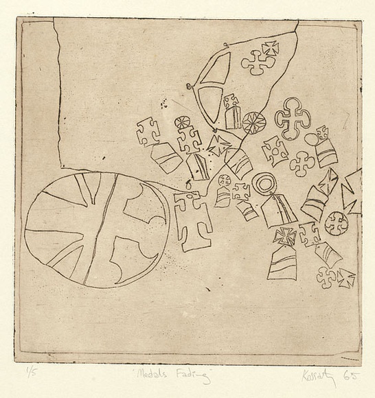 Title: b'Medals fading' | Date: 1965 | Technique: b'etching, printed in black ink with plate-tone, from one plate'