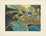 Title: The yellow room | Date: 2001 | Technique: hardground etching, aquatint, printed in colour from two copper plates, inked a-la-poupee; hand-tinted