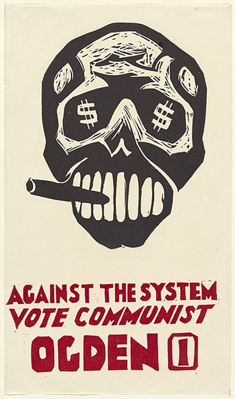 Artist: b'Counihan, Noel.' | Title: b'Election poster.' | Date: 1972 | Technique: b'linocut, printed in colour, from two blocks' Artist: b'Counihan, Noel.' | Title: b'Election poster.' | Date: 1972 | Technique: b'linocut, printed in colour, from two blocks'