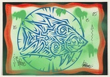Artist: PHIBS, | Title: Fish. | Date: 2004 | Technique: stencil, printed in colour, from one stencil