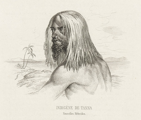 Title: b'Indig\xc3\xa9ne de Tanna, Nouvelles H\xc3\xa9brides' | Date: c.1840 | Technique: b'etching and engraving, printed in black ink, from one plate' Title: b'Indig\xc3\xa9ne de Tanna, Nouvelles H\xc3\xa9brides' | Date: c.1840 | Technique: b'etching and engraving, printed in black ink, from one plate'