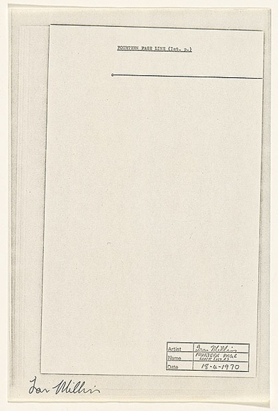 Title: b'Fourteen page line [page 1]' | Date: 1970 | Technique: b'pen and ink on typescript on offset-lithograph and xerox'