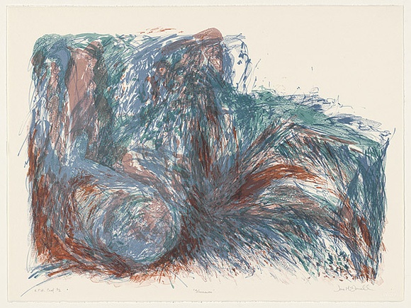 Artist: b'McDonell, Jane.' | Title: b'Warrawee' | Date: 1989 | Technique: b'lithograph, printed in colour, from multiple stones' Artist: b'McDonell, Jane.' | Title: b'Warrawee' | Date: 1989 | Technique: b'lithograph, printed in colour, from multiple stones'