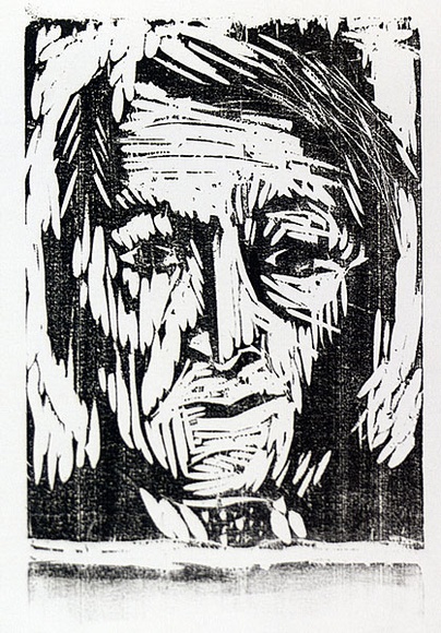 Artist: b'MACQUEEN, Mary' | Title: b'Migrant woman' | Date: 1960 | Technique: b'woodcut, printed in black ink, from one block' | Copyright: b'Courtesy Paulette Calhoun, for the estate of Mary Macqueen' Artist: b'MACQUEEN, Mary' | Title: b'Migrant woman' | Date: 1960 | Technique: b'woodcut, printed in black ink, from one block' | Copyright: b'Courtesy Paulette Calhoun, for the estate of Mary Macqueen'