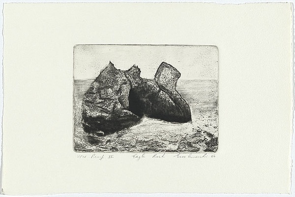 Artist: b'Anceschi, Eros.' | Title: b'Eagle rock' | Date: 1986 | Technique: b'aquatint, printed in black ink, from one plate' Artist: b'Anceschi, Eros.' | Title: b'Eagle rock' | Date: 1986 | Technique: b'aquatint, printed in black ink, from one plate'