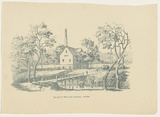 Title: The S.A. Cost. Mill on the Torrens. N. View | Date: c.1880s | Technique: transfer-lithograph, printed in dark green, from one stone [or plate]