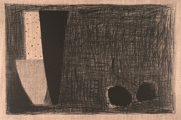 Artist: b'Lincoln, Kevin.' | Title: b'Spectacles' | Date: 1994 | Technique: b'lithograph, printed in black ink, from one stone' Artist: b'Lincoln, Kevin.' | Title: b'Spectacles' | Date: 1994 | Technique: b'lithograph, printed in black ink, from one stone'