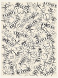 Title: Missing No. 1 | Date: 2002 | Technique: hand-stamped rubber stamps, printed in black ink, from five blocks