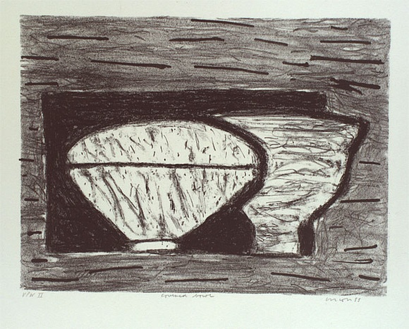 Artist: b'Lincoln, Kevin.' | Title: b'Covered bowl' | Date: 1983 | Technique: b'lithograph, printed in black ink, from one stone' Artist: b'Lincoln, Kevin.' | Title: b'Covered bowl' | Date: 1983 | Technique: b'lithograph, printed in black ink, from one stone'