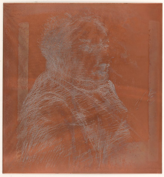 Artist: b'BOYD, Arthur' | Title: b'Plate 50: Head of old man with cigar.' | Date: 1960-70 | Technique: b'etched plate' | Copyright: b'This work appears on screen courtesy of Bundanon Trust' Artist: b'BOYD, Arthur' | Title: b'Plate 50: Head of old man with cigar.' | Date: 1960-70 | Technique: b'etched plate' | Copyright: b'This work appears on screen courtesy of Bundanon Trust'