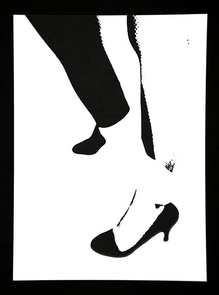 Artist: b'Twigg-Patterson, Sara.' | Title: b'not titled [black and white of lower leg and foot]' | Date: (1980) | Technique: b'offset-lithograph, printed in black ink'
