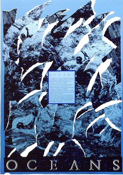 Artist: b'ARNOLD, Raymond' | Title: b'Oceans. Ruth Gall-Bucher 1986 (artist in residence at the C.S.I.R.O. Marine Laboratories, Hobart).' | Date: 1986 | Technique: b'screenprint, printed in colour, from five stencils' Artist: b'ARNOLD, Raymond' | Title: b'Oceans. Ruth Gall-Bucher 1986 (artist in residence at the C.S.I.R.O. Marine Laboratories, Hobart).' | Date: 1986 | Technique: b'screenprint, printed in colour, from five stencils'