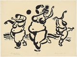 Title: b'Sunset dance' | Date: 1968 | Technique: b'linocut, printed in black ink, from one block'