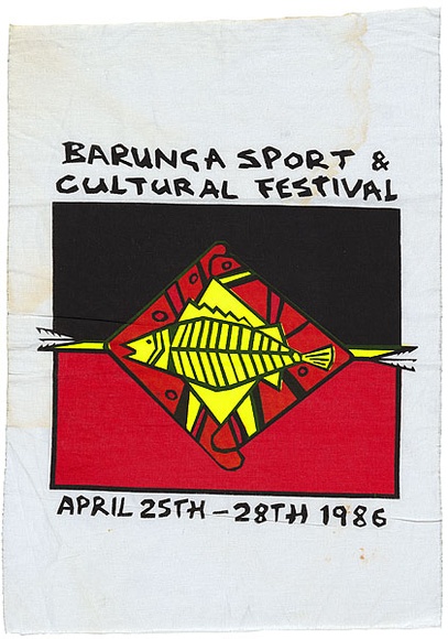 Artist: b'REDBACK GRAPHIX' | Title: b'T-shirt swatch: April 25th-28th 1986.' | Date: 1980 | Technique: b'screenprint, printed in colour, from multiple stencils' Artist: b'REDBACK GRAPHIX' | Title: b'T-shirt swatch: April 25th-28th 1986.' | Date: 1980 | Technique: b'screenprint, printed in colour, from multiple stencils'