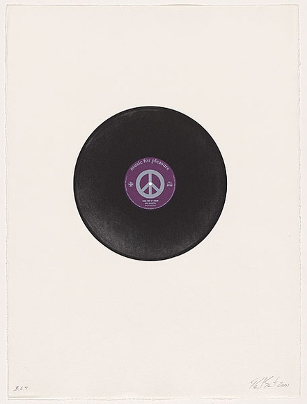 Artist: b'SAINT, Paul' | Title: b'Take the A train - Duke Ellington.' | Date: 2001 | Technique: b'relief print of a record and screenprint, printed in colour, from one record and two stencils' Artist: b'SAINT, Paul' | Title: b'Take the A train - Duke Ellington.' | Date: 2001 | Technique: b'relief print of a record and screenprint, printed in colour, from one record and two stencils'
