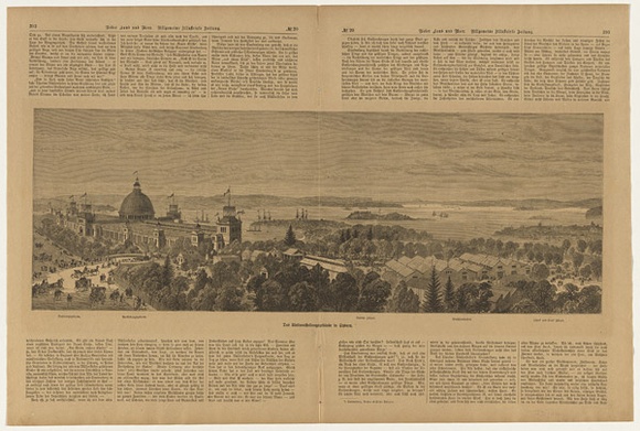 Title: b'Das weltausstellungsgeb\xc3\xa4ude in Sydney' | Date: 1879 | Technique: b'wood-engraving, printed in black ink, from one block; letterpress, printed in black ink, from moveable type' Title: b'Das weltausstellungsgeb\xc3\xa4ude in Sydney' | Date: 1879 | Technique: b'wood-engraving, printed in black ink, from one block; letterpress, printed in black ink, from moveable type'