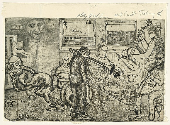Title: bKalhua, Bailey's Irish, banana, liqueur, cream... or blowjob | Date: 1996 | Technique: b'etching, printed in black ink with plate-tone, from one plate' Title: bKalhua, Bailey's Irish, banana, liqueur, cream... or blowjob | Date: 1996 | Technique: b'etching, printed in black ink with plate-tone, from one plate'