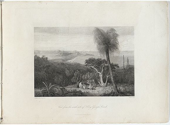 Title: bView from the south side of King George's Sound. | Date: 1814 | Technique: b'engraving, printed in black ink, from one copper plate' Title: bView from the south side of King George's Sound. | Date: 1814 | Technique: b'engraving, printed in black ink, from one copper plate'