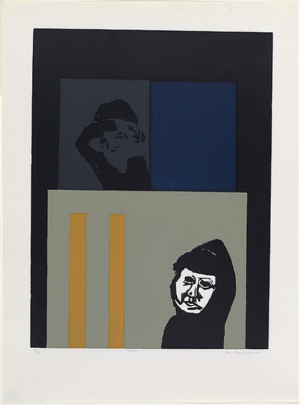 Artist: b'MADDOCK, Bea' | Title: b'5 p.m.' | Date: 1968 | Technique: b'screenprint, printed in colour, from five stencils' Artist: b'MADDOCK, Bea' | Title: b'5 p.m.' | Date: 1968 | Technique: b'screenprint, printed in colour, from five stencils'