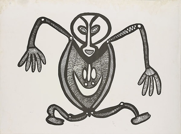 Artist: b'Man, John.' | Title: b'Ambaniban.' | Date: c.1975 | Technique: b'screenprint, printed in black ink, from one stencil' Artist: b'Man, John.' | Title: b'Ambaniban.' | Date: c.1975 | Technique: b'screenprint, printed in black ink, from one stencil'