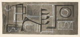 Title: Surfaces No.1 | Date: c. 1960 | Technique: etching, printed in black ink, from one plate; additions in gouache and graphite pencil