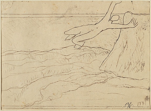 Artist: b'Simon, Bruno.' | Title: b'Flying away.' | Date: 1941 | Technique: b'monotype, printed in brown ink, from one plate'