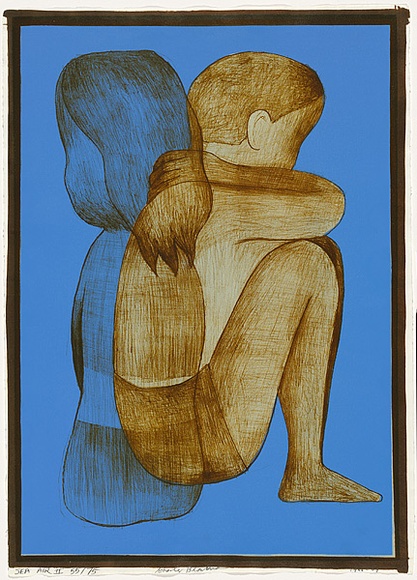 Artist: b'Blackman, Charles.' | Title: b'Sea air II' | Date: 1966 | Technique: b'lithograph, printed in colour, from multiple plates' Artist: b'Blackman, Charles.' | Title: b'Sea air II' | Date: 1966 | Technique: b'lithograph, printed in colour, from multiple plates'