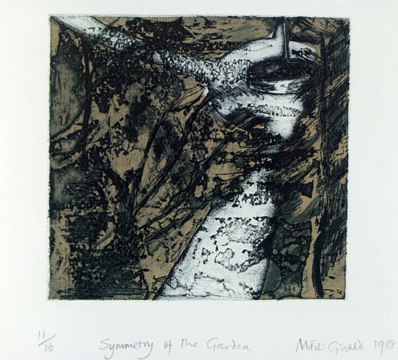 Artist: b'Fitzgerald, Mirabel.' | Title: b'Symmetry of the garden.' | Date: 1988 | Technique: b'etching, printed in colour, from multiple plates' Artist: b'Fitzgerald, Mirabel.' | Title: b'Symmetry of the garden.' | Date: 1988 | Technique: b'etching, printed in colour, from multiple plates'