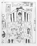 Artist: Bray, Abigail. | Title: Chaos. | Date: 1986 | Technique: drypoint, printed in black ink with plate-tone, from one  plate