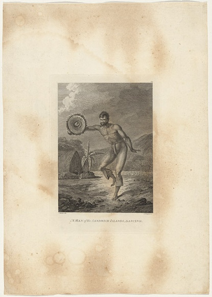 Title: b'A man from the Sandwich Islands, dancing' | Date: 1784 | Technique: b'etching and engraving, printed in black ink, from one plate' Title: b'A man from the Sandwich Islands, dancing' | Date: 1784 | Technique: b'etching and engraving, printed in black ink, from one plate'