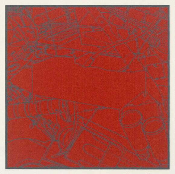 Artist: b'Burgess, Peter.' | Title: b'Object relations I - 5 of 6.' | Date: 1990 | Technique: b'screenprint, printed in colour, from two stencils' Artist: b'Burgess, Peter.' | Title: b'Object relations I - 5 of 6.' | Date: 1990 | Technique: b'screenprint, printed in colour, from two stencils'