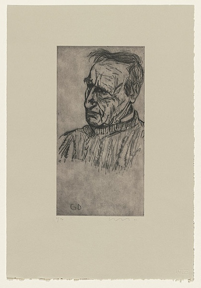 Artist: b'Lincoln, Kevin.' | Title: b'not titled [George Davis]' | Date: 2006 | Technique: b'etching, printed in black ink, from one plate'