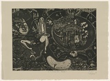 Title: b'Tie me kangaroo down Guiseppe' | Date: 1992- 1996 | Technique: b'etching, aquatint and drypoint, printed in black ink, from one plate'