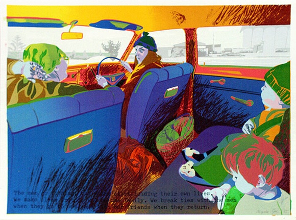 Artist: b'Gee, Angela.' | Title: b'Women and their families' | Date: 1985 | Technique: b'screenprint, printed in colour, from multiple stencils' | Copyright: b'Courtesy of Angela Gee' Artist: b'Gee, Angela.' | Title: b'Women and their families' | Date: 1985 | Technique: b'screenprint, printed in colour, from multiple stencils' | Copyright: b'Courtesy of Angela Gee'