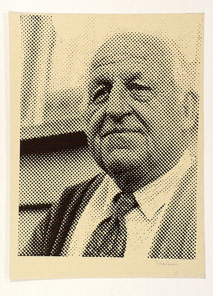 Artist: b'Conacher, Andrew.' | Title: b(Poster of a man's face). | Date: c.1974 | Technique: b'screenprint, printed in colour, from multiple stencils' Artist: b'Conacher, Andrew.' | Title: b(Poster of a man's face). | Date: c.1974 | Technique: b'screenprint, printed in colour, from multiple stencils'