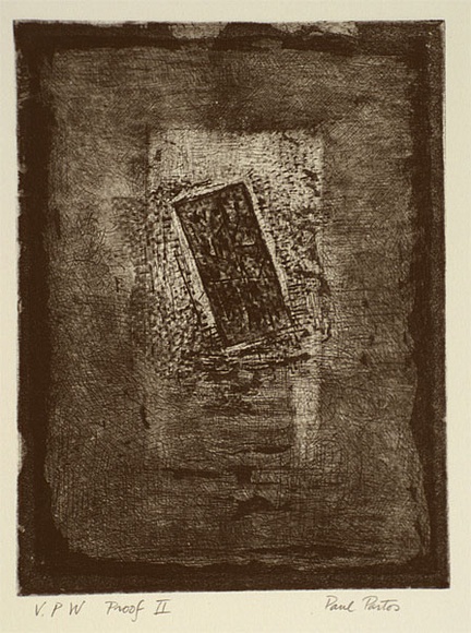 Artist: b'Partos, Paul.' | Title: b'Untitled B #16.' | Date: c.1988 | Technique: b'etching, printed in black ink with plate-tone, from one plate' Artist: b'Partos, Paul.' | Title: b'Untitled B #16.' | Date: c.1988 | Technique: b'etching, printed in black ink with plate-tone, from one plate'