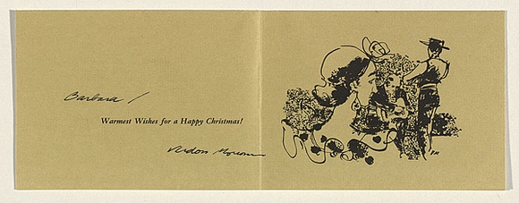 Title: b'Card: [Flamenco]' | Date: c.1955 | Technique: b'lithograph, printed in black ink, from one stone'