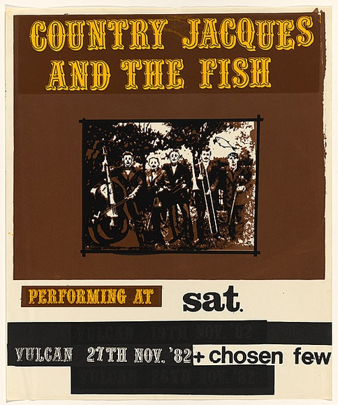 Artist: b'Statakis, Tony.' | Title: b'Country Jacques and the Fish' | Date: 1982, November | Technique: b'screenprint, printed in colour, from three stencils' | Copyright: b'\xc2\xa9 Tony Stathakis' Artist: b'Statakis, Tony.' | Title: b'Country Jacques and the Fish' | Date: 1982, November | Technique: b'screenprint, printed in colour, from three stencils' | Copyright: b'\xc2\xa9 Tony Stathakis'