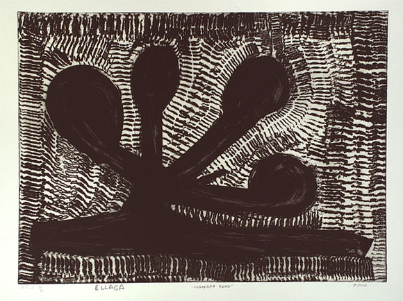 Artist: b'ELLEGA, Barney' | Title: b'Sugarbag bend' | Date: 2000, June | Technique: b'etching, printed in black ink from one plate' Artist: b'ELLEGA, Barney' | Title: b'Sugarbag bend' | Date: 2000, June | Technique: b'etching, printed in black ink from one plate'