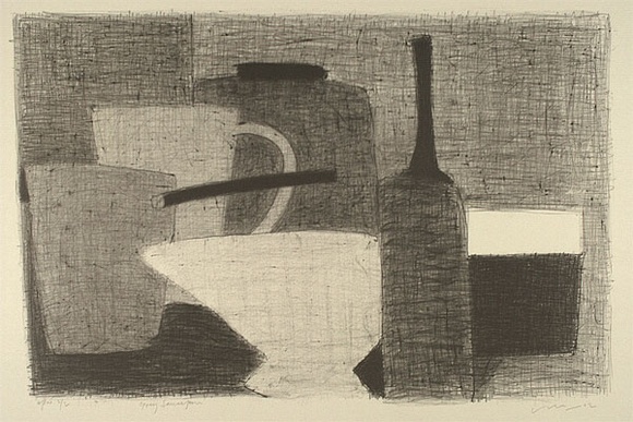 Artist: b'Lincoln, Kevin.' | Title: b'Grey saucepan' | Date: 2002, April | Technique: b'lithograph, printed in deep grey ink, from one stone' Artist: b'Lincoln, Kevin.' | Title: b'Grey saucepan' | Date: 2002, April | Technique: b'lithograph, printed in deep grey ink, from one stone'