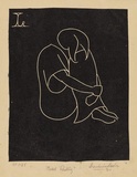 Artist: Leon, Dominic. | Title: Model resting. | Date: 1930 (dated) | Technique: linocut, printed in black ink, from one block