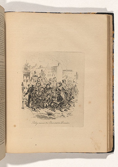 Artist: b'Carmichael, John.' | Title: b'Polly rescues the charitable grinder' | Date: 1847 | Technique: b'etching, printed in black ink, from one plate' Artist: b'Carmichael, John.' | Title: b'Polly rescues the charitable grinder' | Date: 1847 | Technique: b'etching, printed in black ink, from one plate'